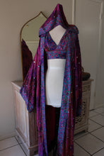 Load image into Gallery viewer, Purple Moon Flower Kimono &amp; Halter Top