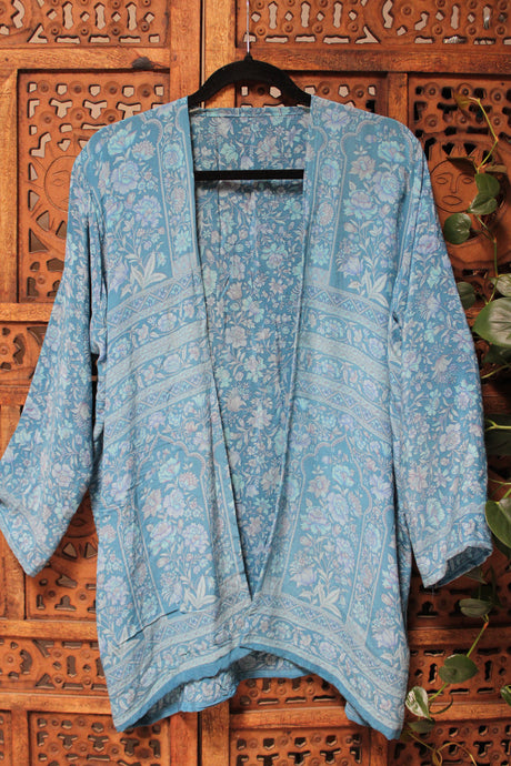 Blue Garden Silk Jacket